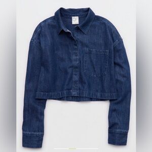 NWT OFFLINE by Aerie Cropped Button Up Shirt